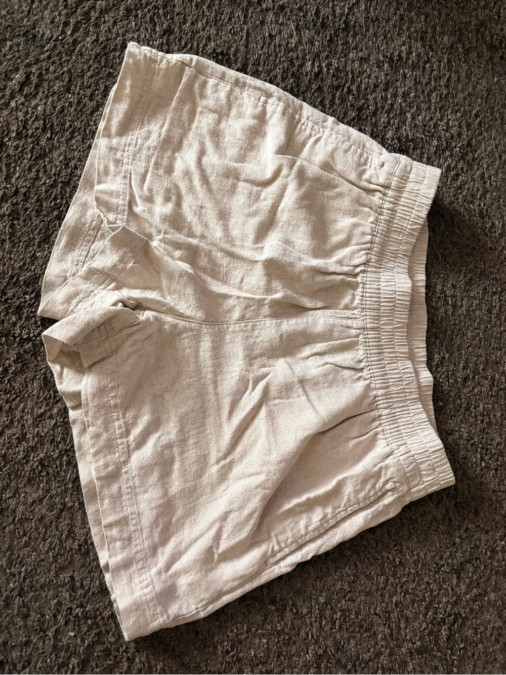 Old Navy High-Waist Linen-Blend Shorts - Light Cream